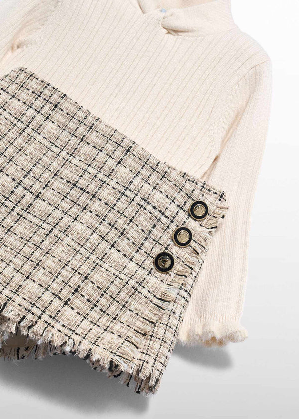 Completo Bermuda Tweed Neonata - Marzapane