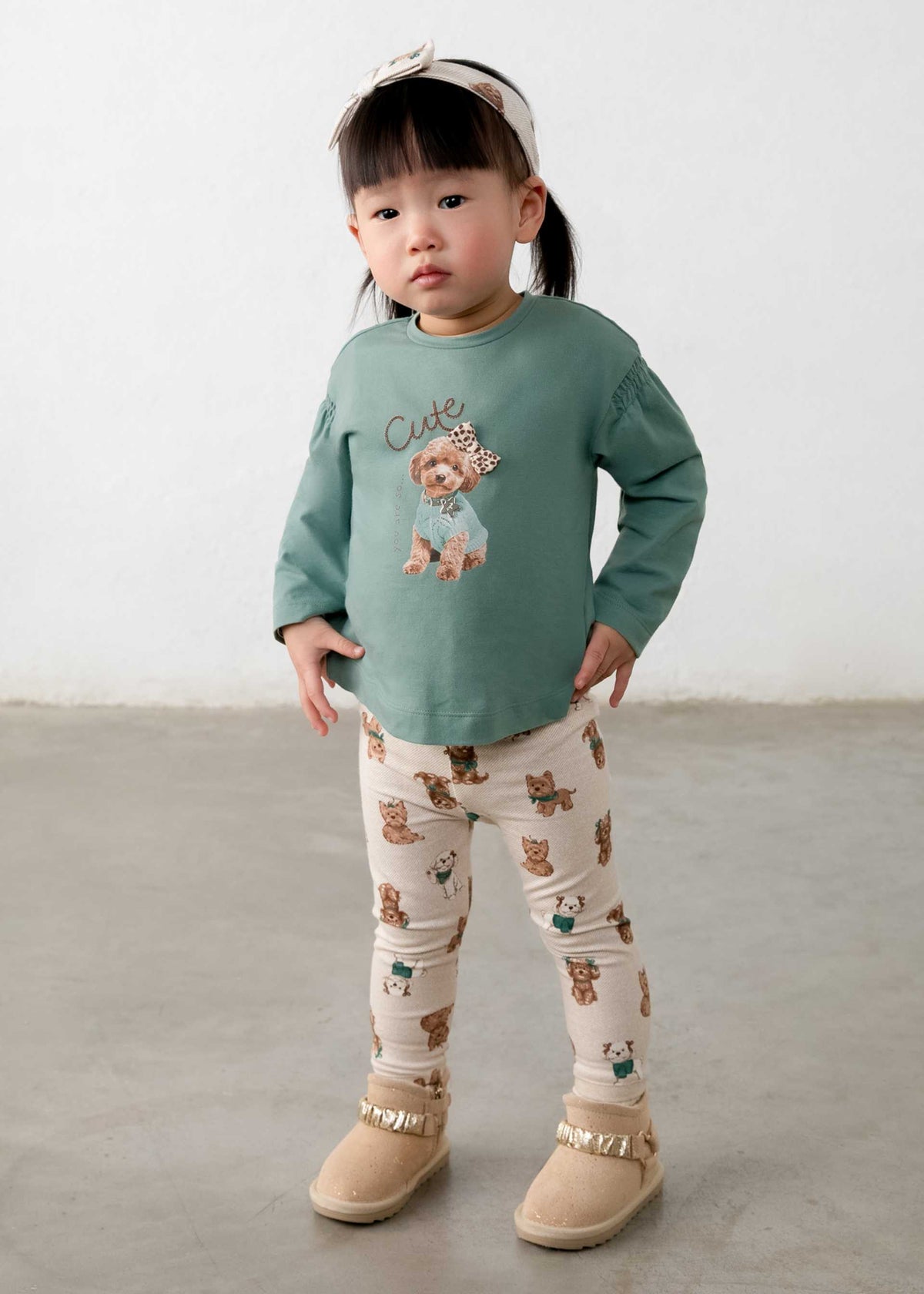 Completo cerchietto e leggings stampato bimba - Lagoon