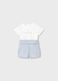 Completo cerimonia pantaloncino e camicia neonato - Polvere
