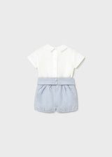 Completo cerimonia pantaloncino e camicia neonato - Polvere