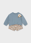 Completo con bermuda fiore bimba - Colibri
