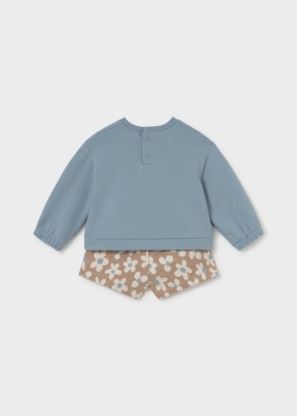 Completo con bermuda fiore bimba - Colibri