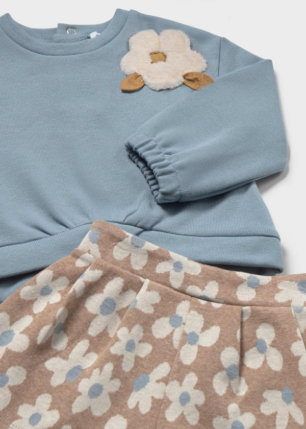 Completo con bermuda fiore bimba - Colibri