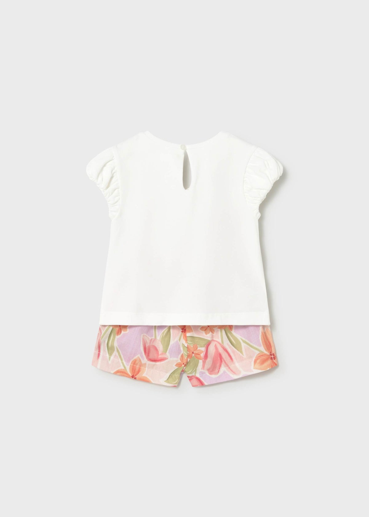Completo con bermuda fiori e maglietta neonata