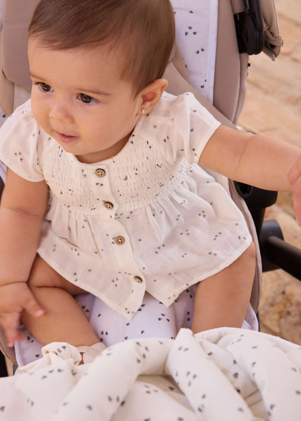 Completo copripannolino e blusa neonata - Ceramica