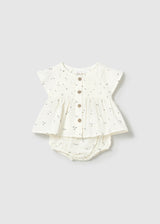Completo copripannolino e blusa neonata - Ceramica
