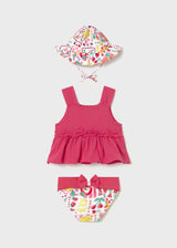 Completo costume 3 pezzi stampato protezione solare neonata