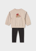Completo felpa e leggings neonata - Nero