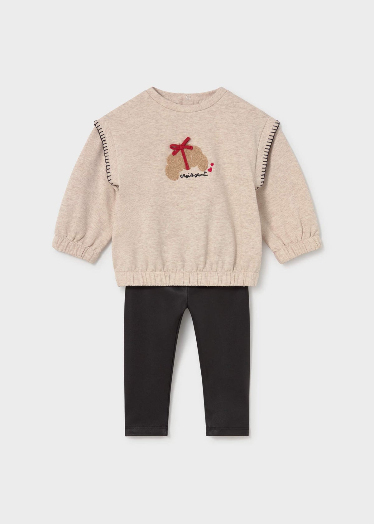 Completo felpa e leggings neonata - Nero