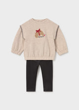 Completo felpa e leggings neonata - Nero