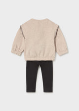 Completo felpa e leggings neonata - Nero