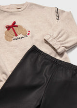 Completo felpa e leggings neonata - Nero