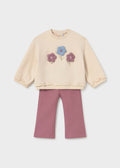 Completo felpa e pantaloni neonata - Violetta