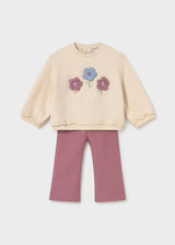 Completo felpa e pantaloni neonata - Violetta