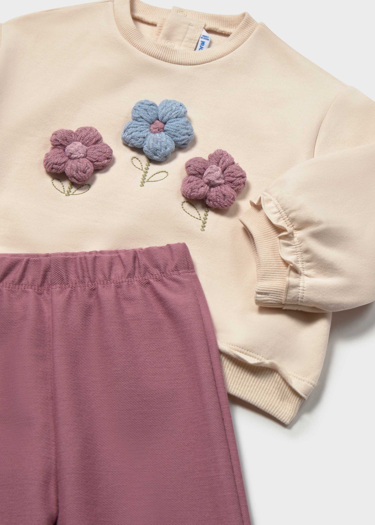 Completo felpa e pantaloni neonata - Violetta