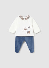 Completo ghettina e maglia neonato - Blueberry