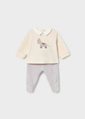 Completo ghettina e maglia neonato - Nebbia