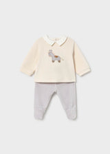 Completo ghettina e maglia neonato - Nebbia