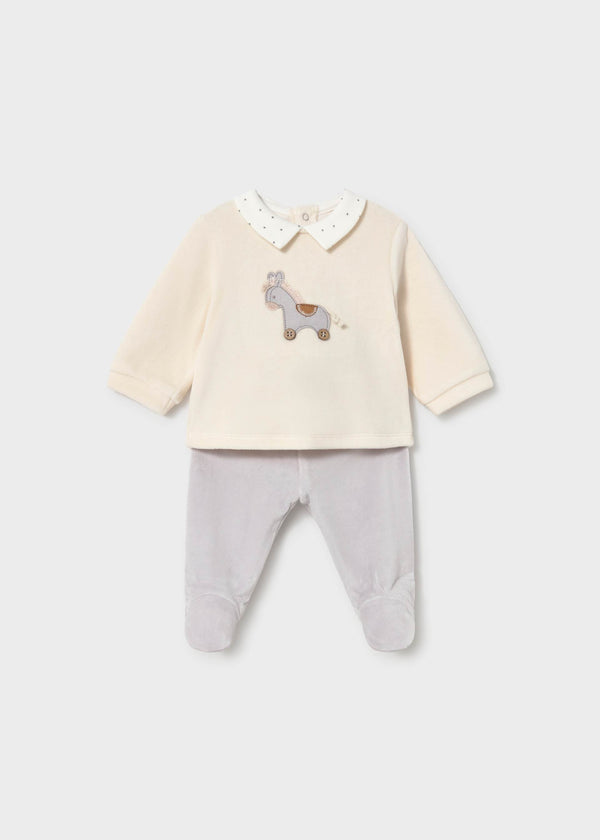 Completo ghettina e maglia neonato - Nebbia