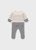 Completo ghettina e maglioncino neonato - Cenere