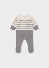 Completo ghettina e maglioncino neonato - Cenere