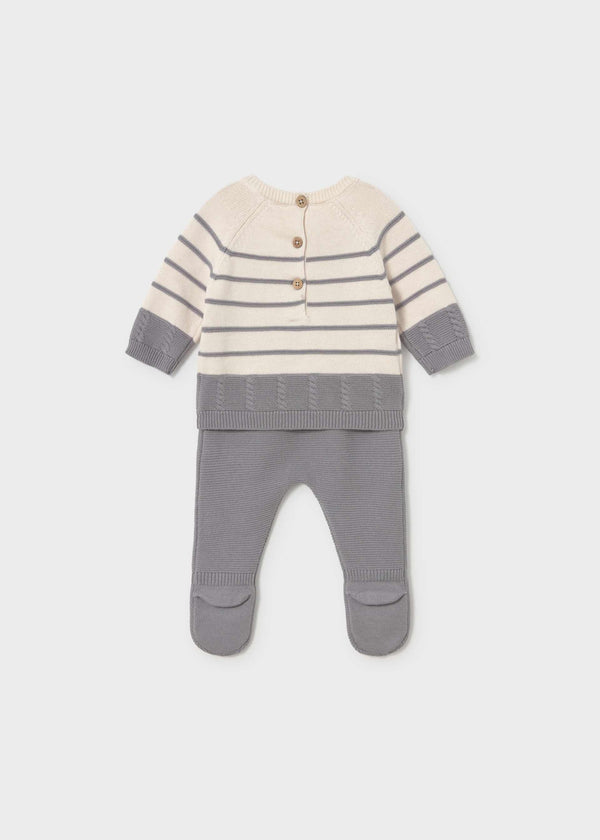 Completo ghettina e maglioncino neonato - Cenere