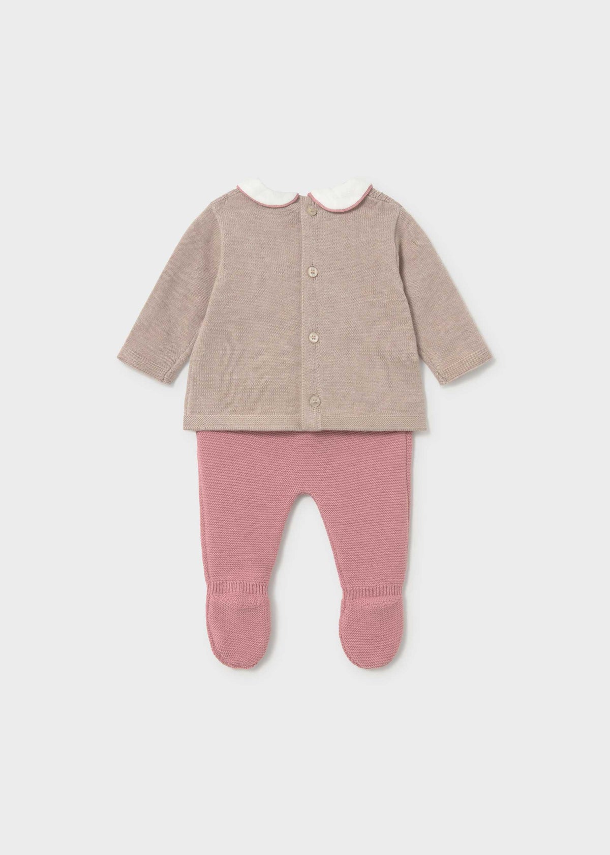 Completo ghettina e maglione neonata - Cipria