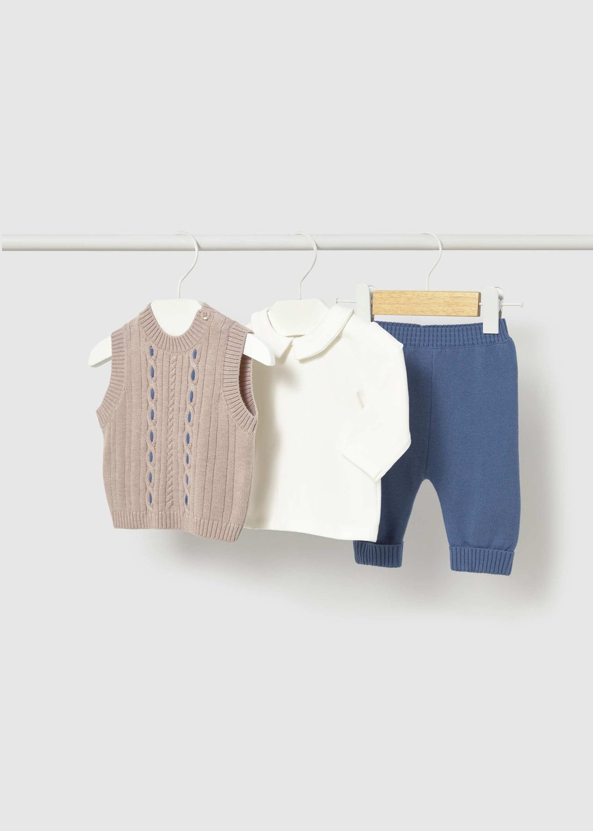 Completo gilet 3 pezzi neonato - Blueberry