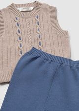 Completo gilet 3 pezzi neonato - Blueberry