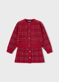 Completo gonna e cardigan in maglia bambina - Rosso