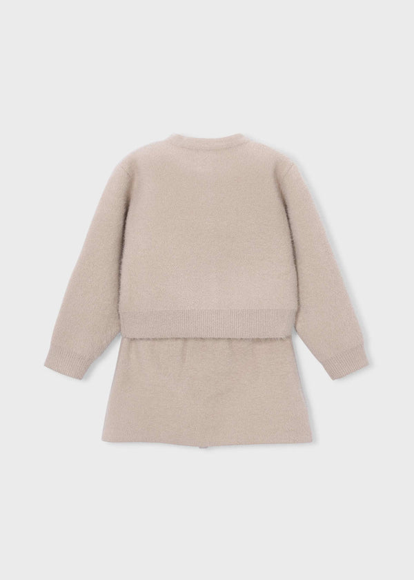 Completo gonna e cardigan in maglia bambina - Semilla
