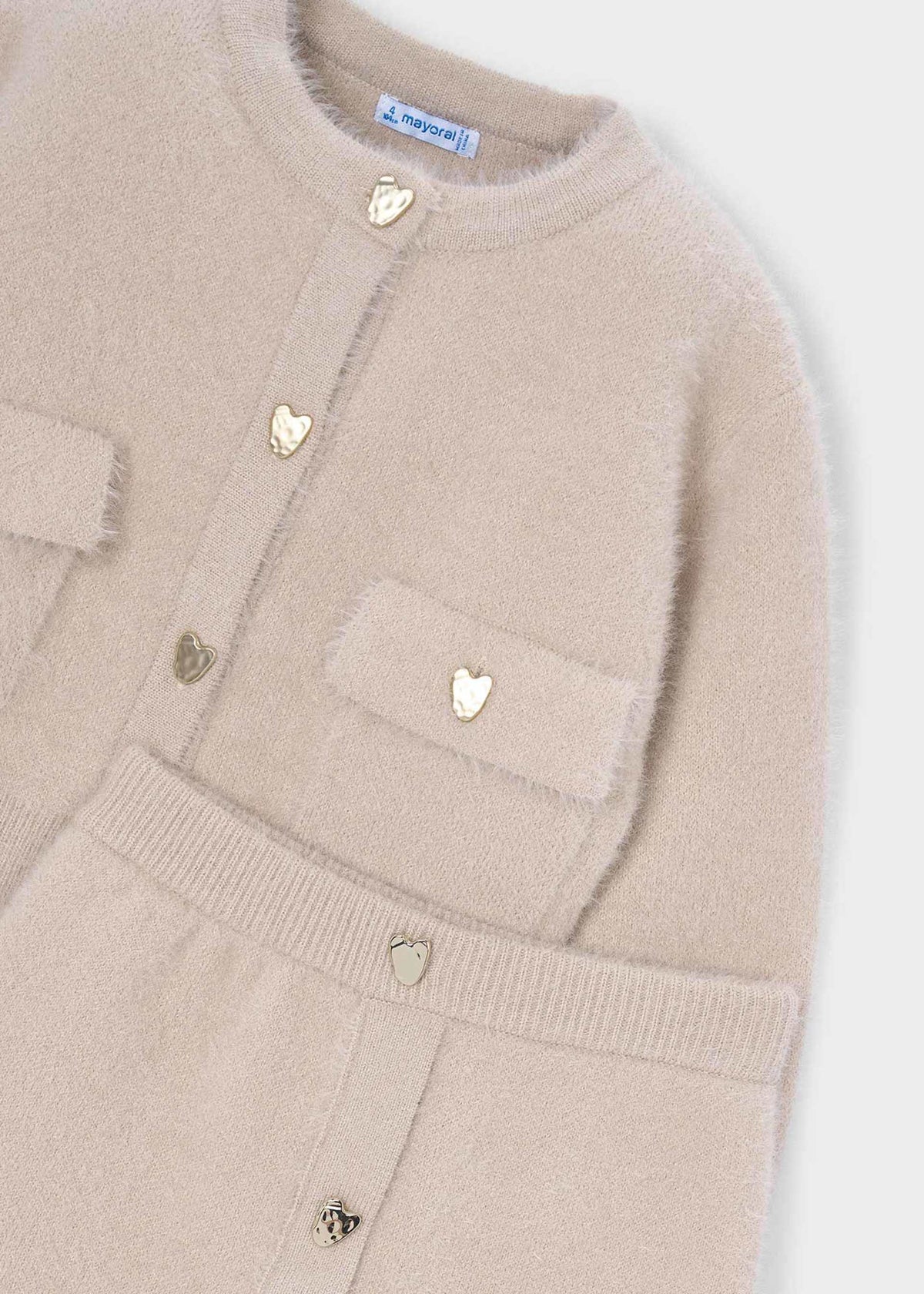 Completo gonna e cardigan in maglia bambina - Semilla