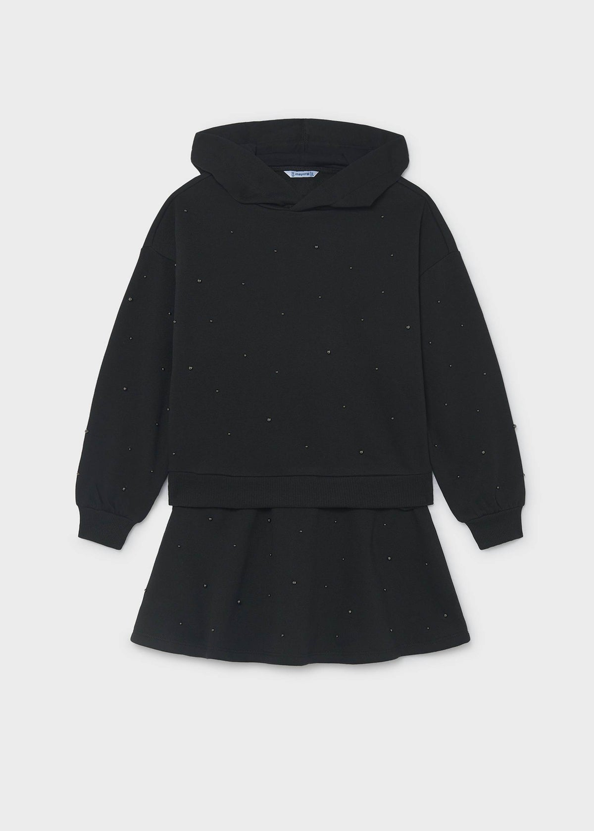 Completo gonna e felpa ragazza - Nero