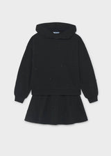 Completo gonna e felpa ragazza - Nero