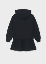 Completo gonna e felpa ragazza - Nero