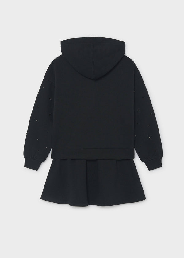 Completo gonna e felpa ragazza - Nero
