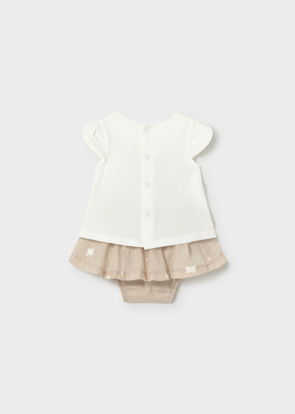 Completo gonna e maglietta orsetto neonata - Grano