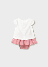 Completo gonna e maglietta orsetto neonata - Rose