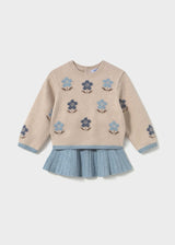 Completo gonna e maglione intarsi neonata - Colibri