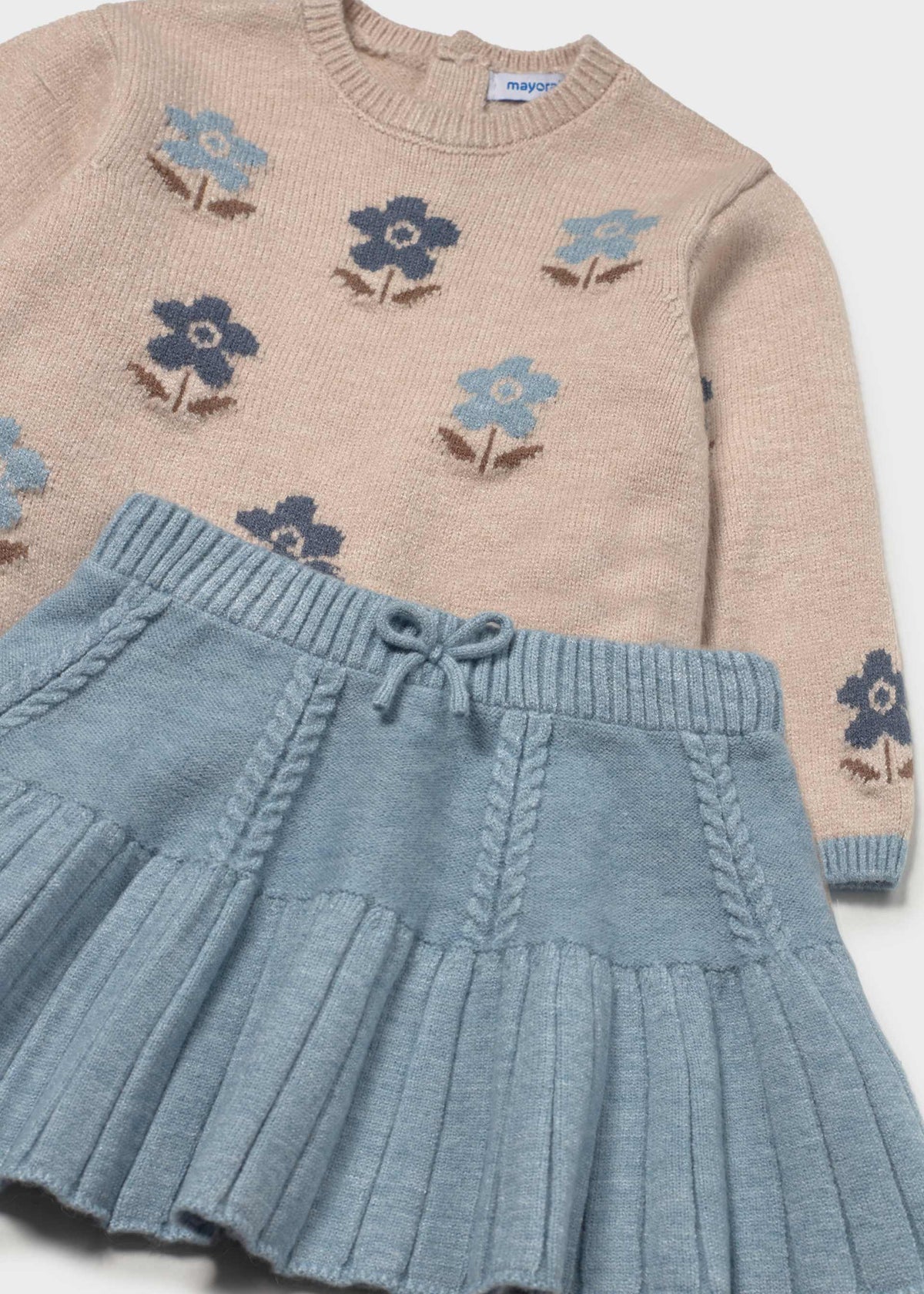 Completo gonna e maglione intarsi neonata - Colibri
