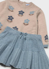 Completo gonna e maglione intarsi neonata - Colibri