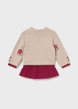 Completo gonna e maglione intarsi neonata - Framboise