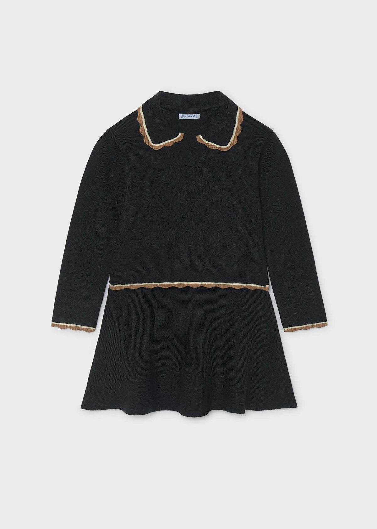 Completo gonna e polo in maglia ragazza - Nero