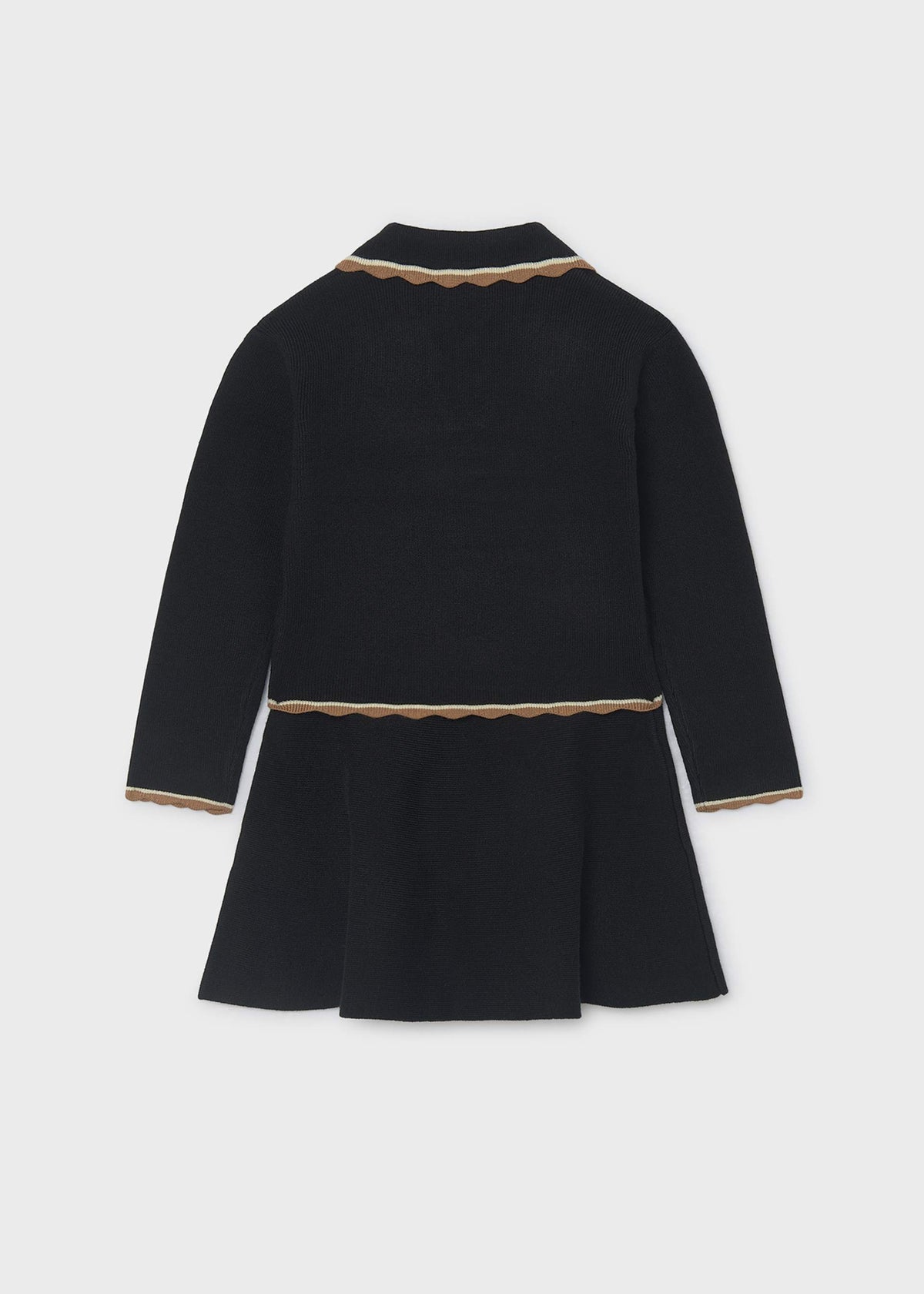 Completo gonna e polo in maglia ragazza - Nero