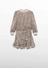 Completo Gonna Lustrini Bambina - Champagne