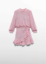 Completo Gonna Lustrini Bambina - Rosa