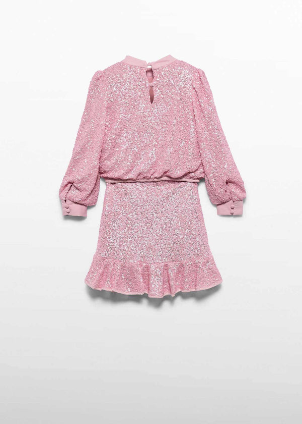Completo Gonna Lustrini Bambina - Rosa