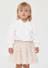 Completo Gonna Piume Bambina - Marzapane