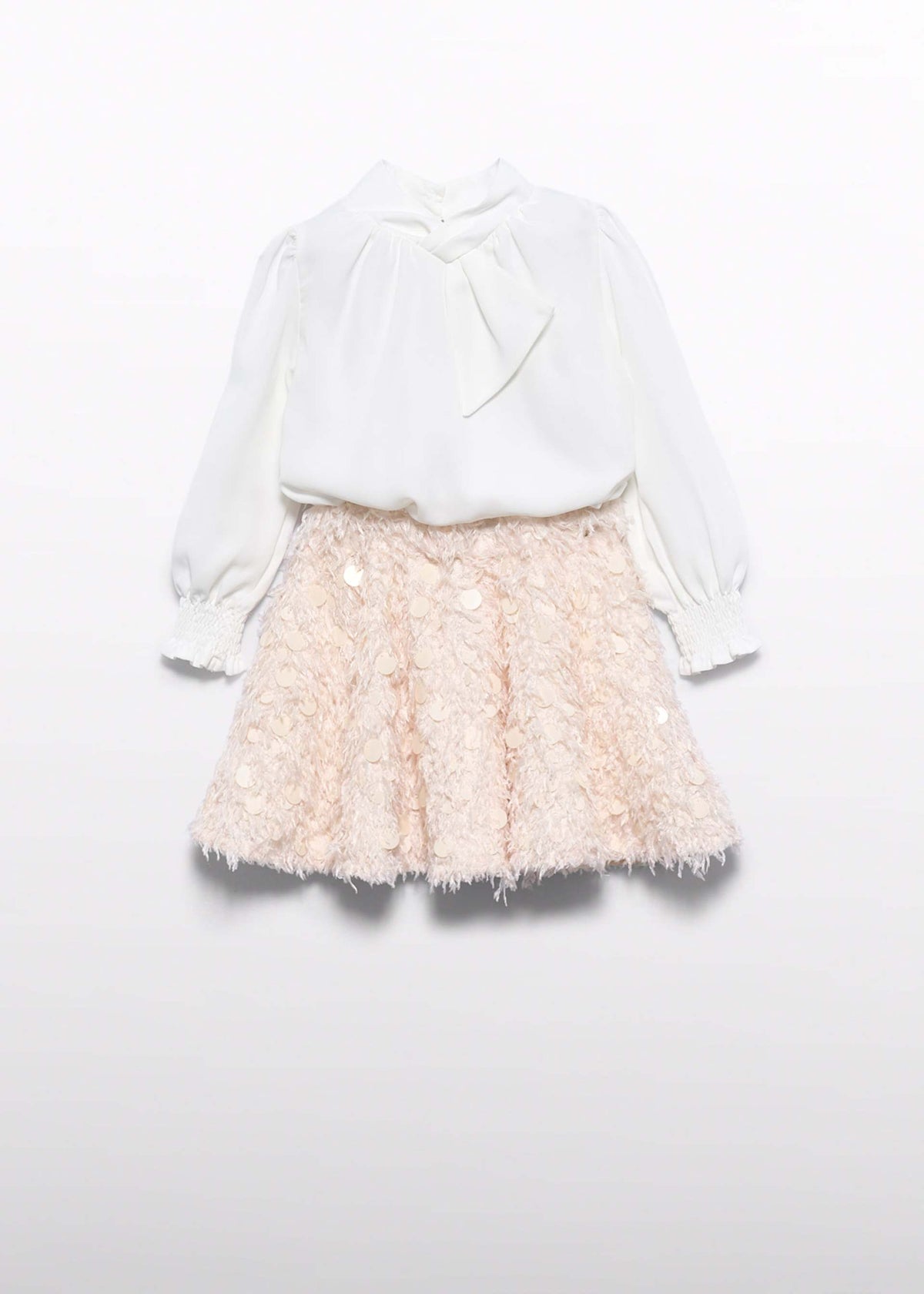 Completo Gonna Piume Bambina - Marzapane