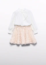 Completo Gonna Piume Bambina - Marzapane